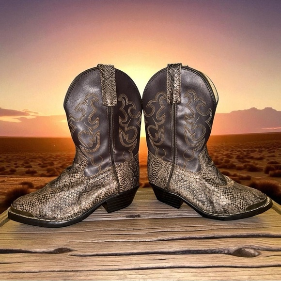 Smoky Mountain Boots Other - Smoky Mountain Boots Western Cowboy Boots Snakeskin Print Brown — Size 11.5 D